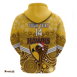 custom hawthorn football christmas hoodie merry xmas mix aboriginal art