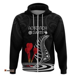 personalised new zealand darts hoodie aotearoa maori fern bring it on