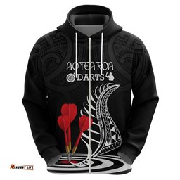 personalised new zealand darts hoodie aotearoa maori fern bring it on