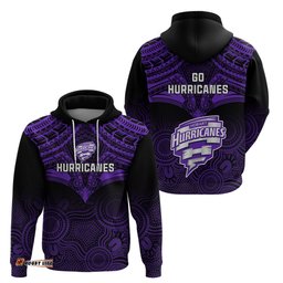 hobart hurricanes cricket hoodie unique indigenous art mix polynesian pattern