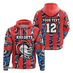 custom personalised knights zip hoodie newcastle aboriginal vertical style 01