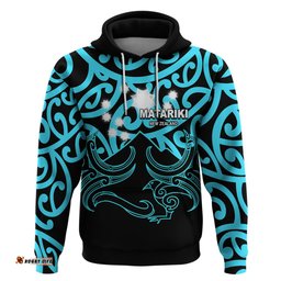 matariki new zealand hoodie maori new year light blue