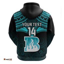 custom brisbane heat cricket hoodie unique indigenous art mix polynesian pattern