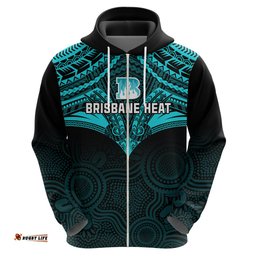 custom brisbane heat cricket hoodie unique indigenous art mix polynesian pattern