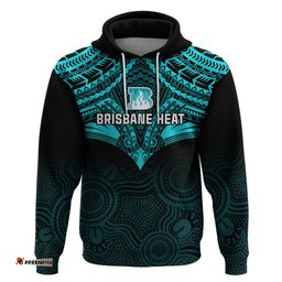 custom brisbane heat cricket hoodie unique indigenous art mix polynesian pattern