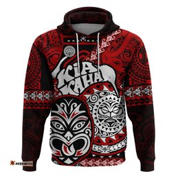te reo maori new zealand hoodie aotearoa kia haka maori tribal tattoo red style