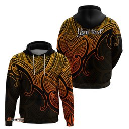 custom aotearoa maori koru hoodie polynesian pacific tribal gold