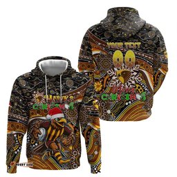 merry christmas afl hawks hoodie aboriginal santa football mascot