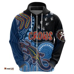 personalised naidoc week afl crows hoodie aboriginal dot art lizard mix boomerang
