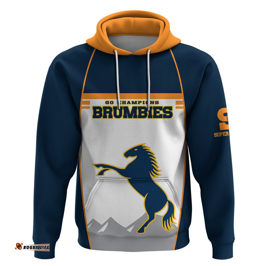 custom text and number brumbies super rugby hoodie brumbies go champions