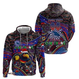 merry christmas afl adelaide crows hoodie aboriginal santa football mascot
