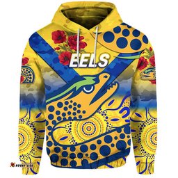 custom personalised parramatta eels anzac zip up and pullover hoodie indigenous vibes gold
