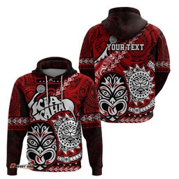 personalised te reo maori new zealand hoodie aotearoa kia haka maori tribal tattoo red style
