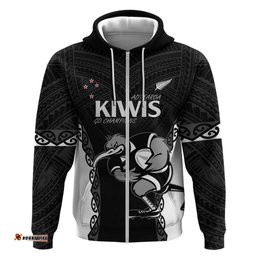 aotearoa rugby custom hoodie maori kiwi mascot style