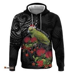 meri kirihimete kakapo hoodie black silver fern christmas vibe