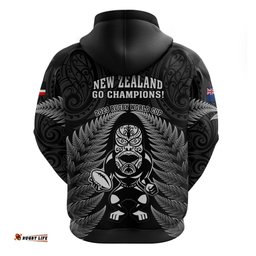 new zealand aotearoa rugby hoodie nz tiki with maori fern world cup black version
