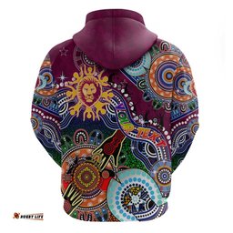 custom naidoc week 2024 brisbane lions hoodie australia aboriginal dot painting