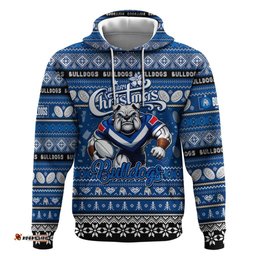 personalized bulldogs rugby xmas hoodie australia nrl mascot
