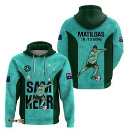 australia soccer hoodie sam kerr matildas proud world cup turquoise