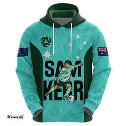 australia soccer hoodie sam kerr matildas proud world cup turquoise