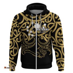 matariki new zealand hoodie maori new year gold