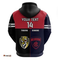 custom demons and tigers football hoodie together sporty version