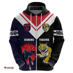 custom demons and tigers football hoodie together sporty version