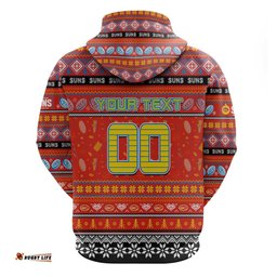 personalized suns football xmas hoodie australia afl mascot