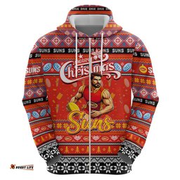 personalized suns football xmas hoodie australia afl mascot