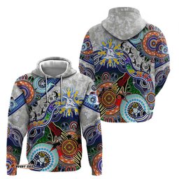 custom naidoc week 2024 north melbourne kangaroos hoodie australia aboriginal dot painting