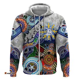 custom naidoc week 2024 north melbourne kangaroos hoodie australia aboriginal dot painting