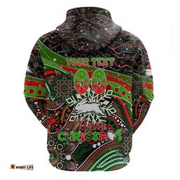 merry christmas rabbitohs hoodie aboriginal santa rugby mascot south sydney bunnies