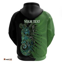 personalised new zealand darts hoodie aotearoa maori fern mix manaia tattoo