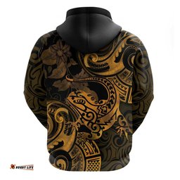new zealand tuatara hoodie aotearoa maori clematis flowers gold