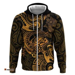 new zealand tuatara hoodie aotearoa maori clematis flowers gold