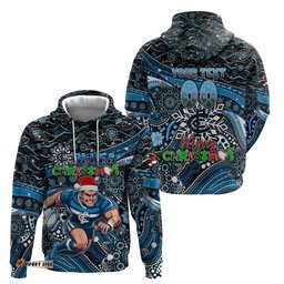 merry christmas afl carlton blues hoodie aboriginal santa football mascot