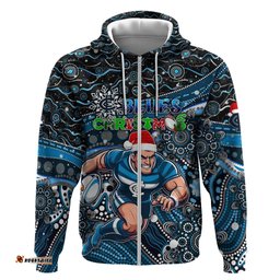 merry christmas afl carlton blues hoodie aboriginal santa football mascot