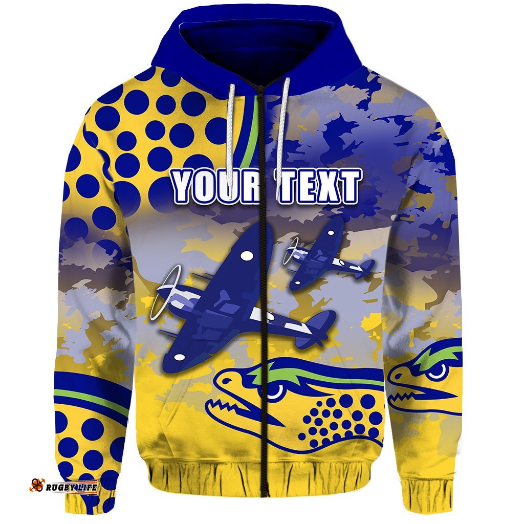 custom personalised parramatta zip hoodie eels indigenous soldiers anzac