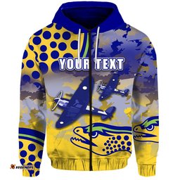 custom personalised parramatta zip hoodie eels indigenous soldiers anzac