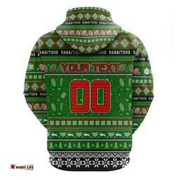 personalized rabbitohs rugby xmas hoodie australia nrl mascot