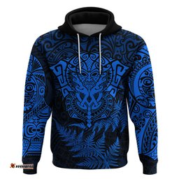 new zealand rugby hoodie silver fern all black mix ta moko blue style