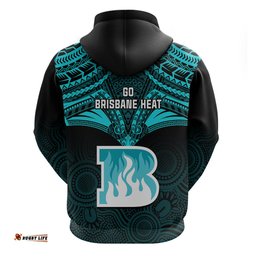 brisbane heat cricket hoodie unique indigenous art mix polynesian pattern
