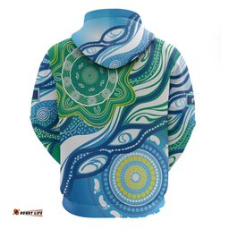 torres strait islander hoodie aboriginal blue art