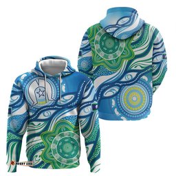 torres strait islander hoodie aboriginal blue art