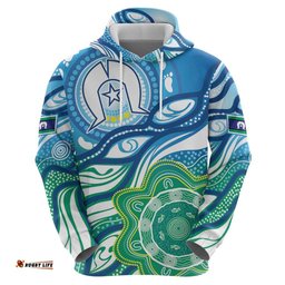 torres strait islander hoodie aboriginal blue art