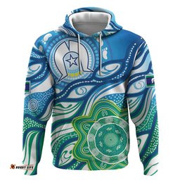 torres strait islander hoodie aboriginal blue art