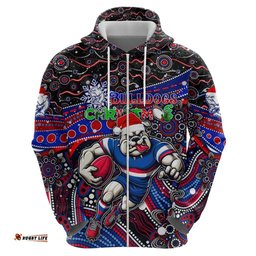 merry christmas afl bulldogs hoodie aboriginal santa football mascot