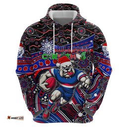 merry christmas afl bulldogs hoodie aboriginal santa football mascot