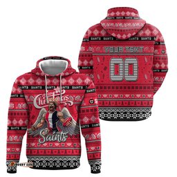 personalized saints football xmas hoodie australia afl mascot