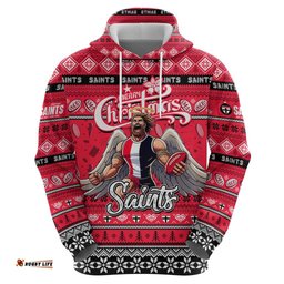 personalized saints football xmas hoodie australia afl mascot